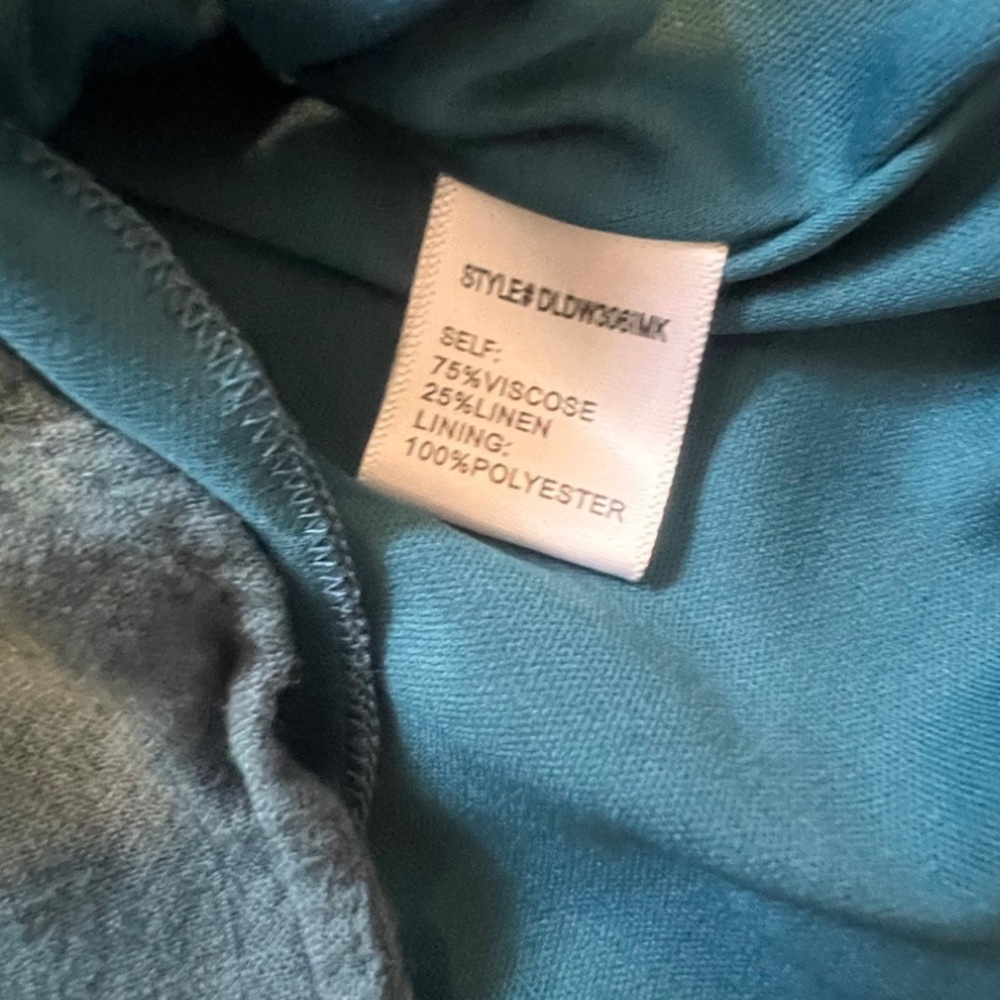Altar'd State Linen Blend Blue Asymmetrical Ruffled Mini Dress S EUC - Picture 8 of 10